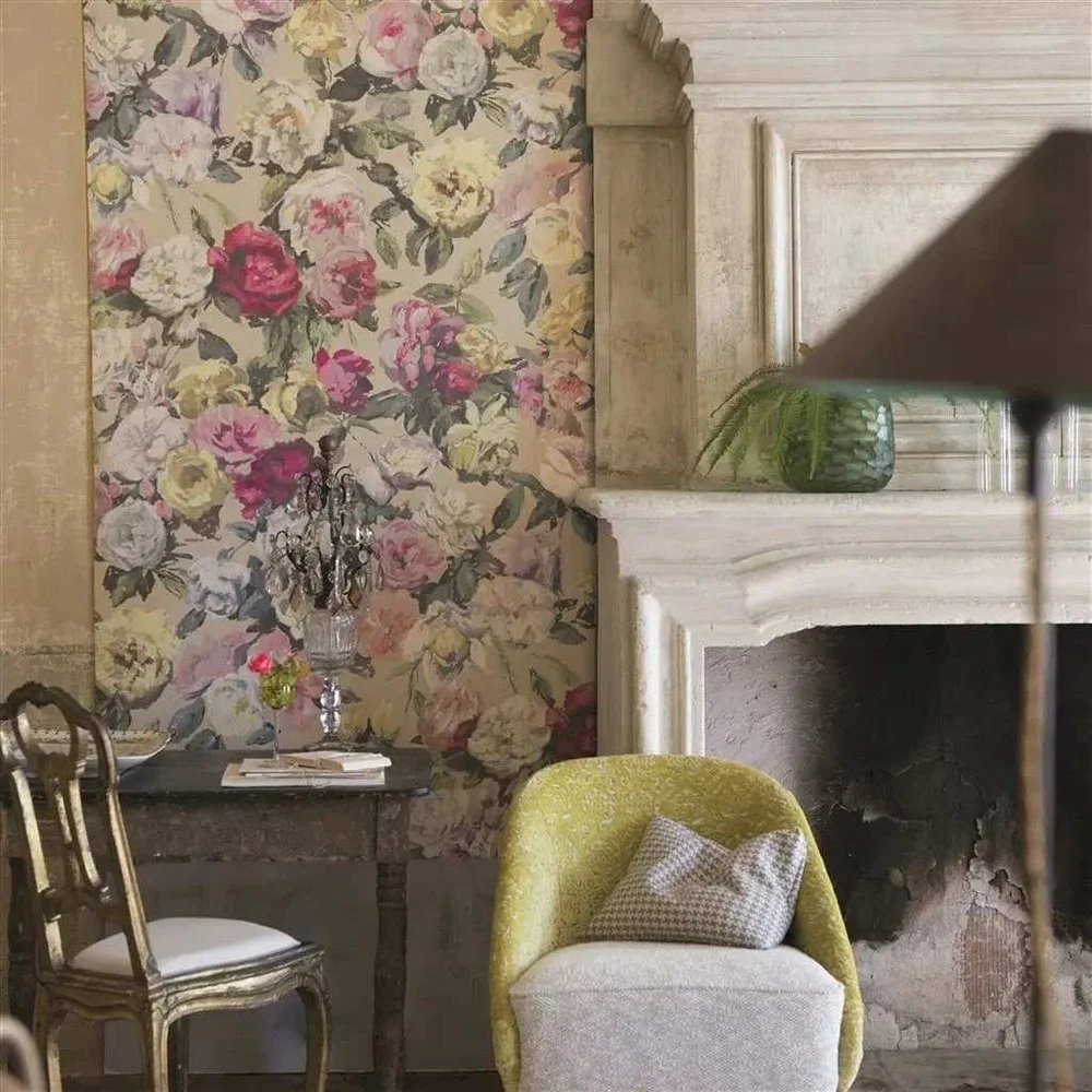 Designers Guild Octavia Linen Wallpaper Roll 11yd x 27.5in Floral New‎ P608-01